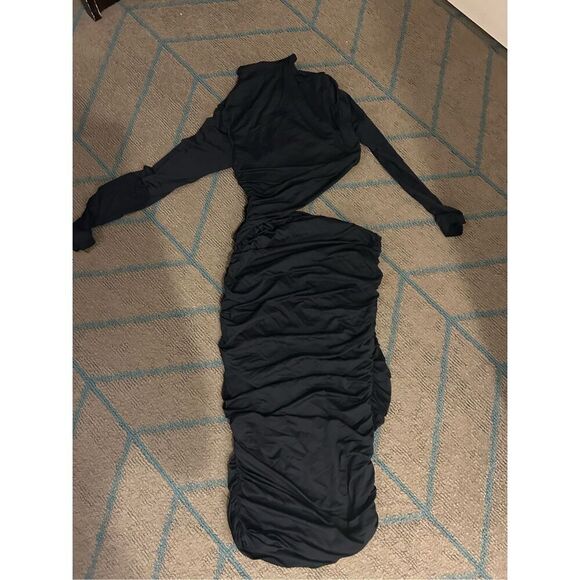 NEW Bodycon One Shoulder Sleeveless Ruched Midi Club Party Dress XL - Picture 3 of 8